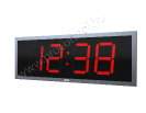 GigaClock 4-200-V-XB-RFM industrial digital wall clock,  hh:mm, 200mm red digits, high range radio communication, high light intensity