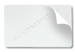 Fargo Fedlapmatrica CR-79, 84x52mm öntapadós plasztik kártya papír hordozóval, 10mil,Ultracard 440 mikron